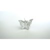 Generic Set of 2 tiny small silver tone butterfly acrylic hair claw clip