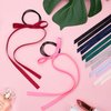 PAGOW 16 Pieces Long Silk Ribbon Hair Bands, Colourful Hair Scarf with Bow Silk Hair Ties, Satin Hair Scrunchies for Women Kids Girls