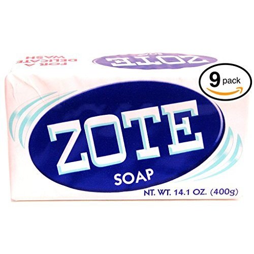 (PACK OF 9 BARS) Zote WHITE Laundry Bar Soap, with Even MORE Whitening Power & Satin Remover. Light Fresh Scent! Safe for delicate clothes! (9 Bars, 14.1oz Each Bar)
