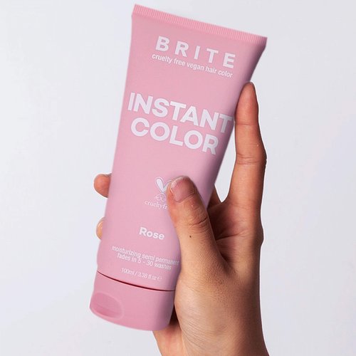 Brite Rose Semi-Permanent Hair Color - Vegan & Cruelty-Free Hydrating Hair Dye, Lasts Up to 30 Washes (100ml)