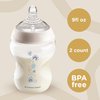 Tommee Tippee Closer to Nature Antii-Colic Baby Bottle, 9OZ Slow-Flow Breast-Like Nipple, Pack of 2, Pink