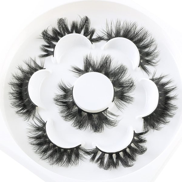Mink Lashes Fluffy Eye Lashes Natural Mink Lashes Bulk Faux Mink Strip false eyelashes 3D Lashes Pack (HE01)…