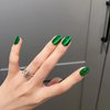 30Pcs Cat Eye Press on Nails Short Square False Nails Velvet Stick on Nails Emerald Green Nails Press on Acrylic Nails Glossy Glitter Fake Nails with Solid Color Design Squoval Glue on Nails for Women