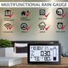 Wireless Digital Rain Gauge with Thermometer, Self-Emptying Rain Collector Monitoring Rainfall,High Precision Remote Rain Gauge Outdoor Indoor for Garden and Yard,Freeze Proof Rain Measure Gauge