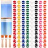 CACASO Mini Acrylic Paint Set,12 Set Washable Filled Paint Sets in 8 Colors,Acrylic Paint Strips with 23 Paint Brushes,for Art Craft Home Birthday Party Favors