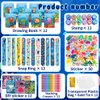 Ocean Party Favors With Coloring Book,122Pcs Ocean Party Supplies Including Coloring Books,Crayons,Wristband,Stamps,For Party Goodie Bag Fillers School Activity Supplies (Ocean)