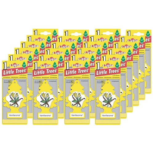 LITTLE TREES Car Air Freshener | Hanging Paper Tree for Home or Car | Vanillaroma | 24 Pack