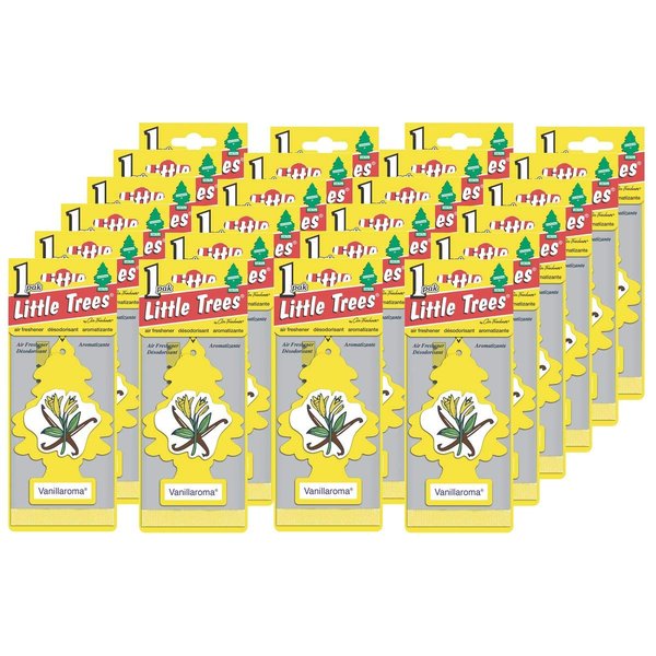 LITTLE TREES Car Air Freshener | Hanging Paper Tree for Home or Car | Vanillaroma | 24 Pack