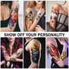 Temporary Tattoo Adult Sleeve, Sugar Skull Mushroom Floral Tribal Eye Half Arm Sleeve Fake Tattoos for Adults Women Men, Waterproof Tiny Tattoos Sticker for Girls Boys and Kids, 77 Sheets