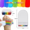 BASEMMAHER 2Pcs Rainbow Face Body Paint LGBT Gay Pride Flag Rainbow Stripe Fan Brush Striped Crayons Face Makeup for Gay Pride Parade Celebrations Cosplay Halloween Party Body Arts Painting Pen