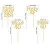Gyufise 24Pcs Gold Glitter Straight Outta 1984 40th Birthday Cupcake Toppers Hello 40 Forty Cake Picks Decorations for 40th Birthday Anniversary Retirement Party Supplies