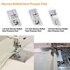 HONEYSEW Sewing Machine Presser Feet 3Pcs Rolled Hem Pressure Foot,3Pcs Narrow Rolled Hem Hemmer Presser Feet & Adjustable Guide Presser Foot, Bias Binder Foot Compatible with Singer,Brother,Juki,etc