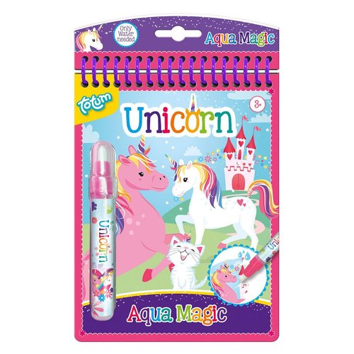 Totum Unicorn junior water color booklet - reusable magic holiday book - colors...