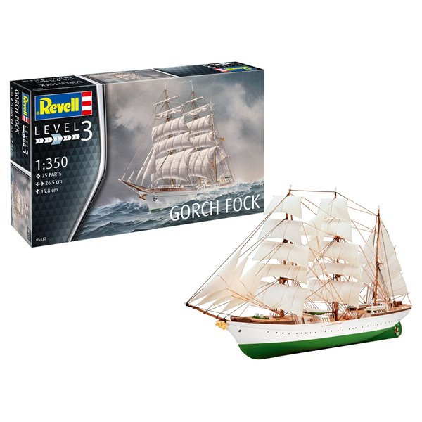 Revell RV05432 1:350 Scale, Gorch Fock, Model Kit Unpainted…