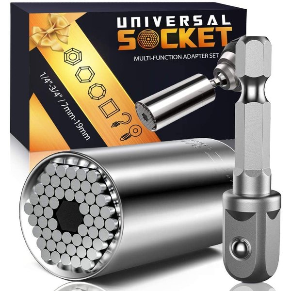 Super Universal Socket Tools Gifts for Men - Gifts for Dad Fathers Day from Kids Son Daughters Wife Grip Set with Power Drill Adapter Cool Stuff Ideas Gadgets for Men Birthday Gifts for Women Husband