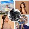 1000 PCS Hair Bands, Elastic Hair Band, Mini Hair Rubbers Ties with 2 PCS Topsy Tail Hair Tools for Girls Ponytail Hair Accessories, Soft Elastic Bands Non-Slip Small Hair Ties Black.