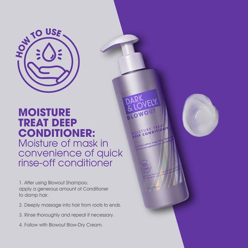 SoftSheen-Carson Dark and Lovely Blowout Moisture Hair Mask & Deep Treatment Conditioner with Castor Oil, For Curly Hair, All Hair Types 12 fl oz
