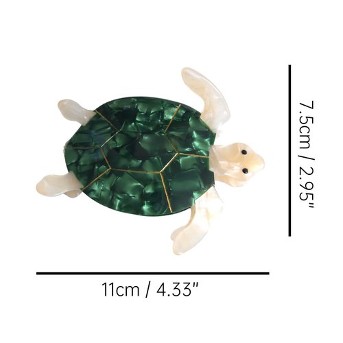 Funny Sea Turtle Hair Clip,Acetate Hair Claw for Girl,Big Hair Clips for Women,Green