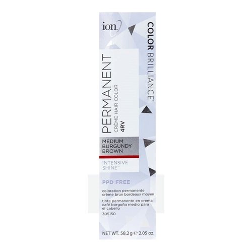 Ion 4RV Medium Burgundy Brown Permanent Creme Hair Color 4RV Medium Burgundy Brown