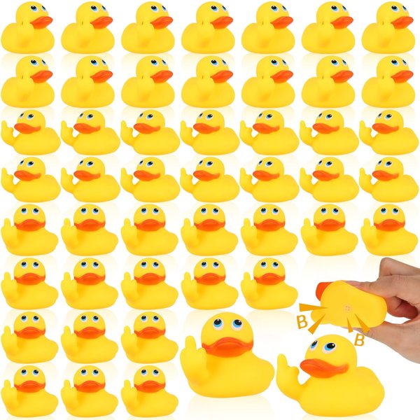Paterr Cute Rubber Ducks Small Rubber Ducks Yellow Finger Rubber Duck Bath Toy for Bathroom Car Dashboard Interior Decorations(12 Pcs)