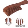Natural Wood Hair Brush with Wooden Bristles Massage Scalp Comb and Peach Wood Beard Comb for Men and Women 3 pcs