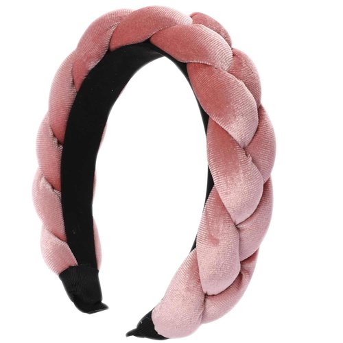 Hair bands for women's hair, Non-Slip Soft Solid Pink Thick Wide Solid Color Girls Hair Hoop Velvet Braided Headbands Cute Fashion Criss Cross Hair Band