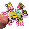 4Pcs Back to School Hair Bows Clips - School Bus Hair Bow Barrettes Yellow Pencil Colorful Hair Clips Cute Hair Accessories for Toddler Kids (Red-Bus&Pencil)
