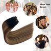 Sew in Human Hair Weft Bundles Brazilian Remy Hair Extensions 24inch 120g Omber Black to Chestnut Brown with Strawberry Blonde Balayage Highlight Brazilian Virgin Human Hair Weft Sew in Hair Bundles