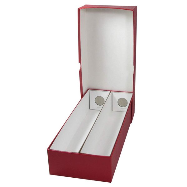 Guardhouse 10" Double Row Storage Box for 2" Paper and Plastic Coin Holders Red