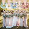 Loanzeg Satin Bridesmaid Scrunchies Bachelorette Hair Ties Set of 8 Bridal Shower No Damage Hairties ideas Gift for Wedding Party Favors Bridesmaid Proposal Gifts (8pcs White&Dusty Blue)