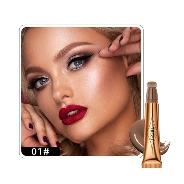 MAEPEOR Liquid Contour Stick Grey Brown Cream Liquid Contour Wand Smooth and Lightweight Blendable Liquid Bronzer Stick With Cushion Applicator (1# Grey Brown)