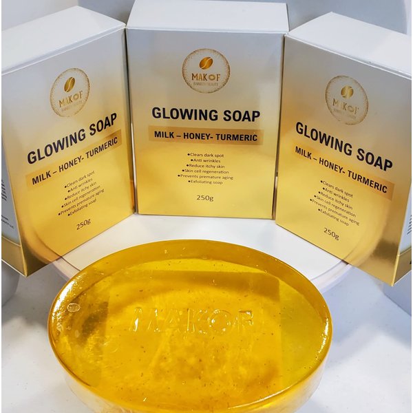 TURMERIC - HONEY - MILK SOAP. Skin Brightening Soap, All Natural, Dark Spots Remover, Acne, Scars, Face and Body 250 g (1)