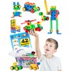 Brickyard Building Blocks STEM Toys - Educational Building Toys for Kids Ages 4-8 with 101 Pieces, Tools, Design Guide and Toy Storage Box, Gift for Boys & Girls