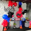 Red Blue Black Balloon, 12 Inch Spider Party Decorations, Matte Red Black and Royal Blue Latex Balloon with Confetti Balloons for Kids Boys Spider Hero Theme Birthday Baby Shower Halloween Party