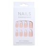 White French Tip Press on Nails Medium Almond Fake Nails Press ons with Designs Glossy Full Cover Acrylic False Nails Stick on Nails Cute Artificial Glue on Nails for Women Manicure 24Pcs