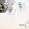 DEEKA 12 PCS Glitter Collegiate Style Cheer Bows Long Tail Full Rhinestones Skinny Shiny Cheer Bow Ponytail Holder Handmade Bows for Girls Teens Cheerleader Sports -White