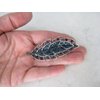 Blue gray silver leaf crystal hair clip barrette bridal hair clip