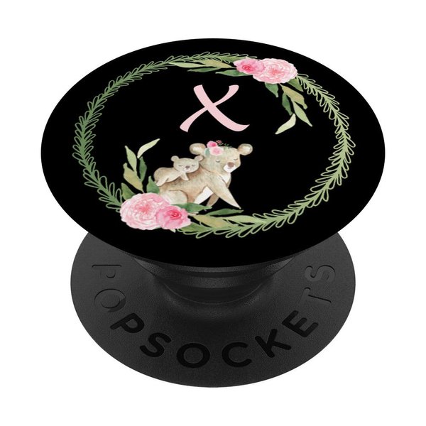 Cell Phone Pop Out Holder,Cute Koala Bear Flower Letter X PopSockets Grip and Stand for Phones and Tablets