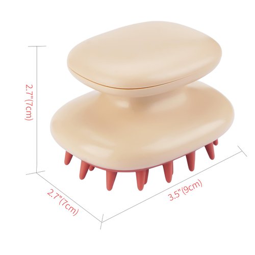 Biiange Handheld Scalp Shampoo Massage Brush, Silicone Massage Comb, Silicone Scrubbers Scalp Massager Comb for Soothing Scalp (1Pack, Pink)