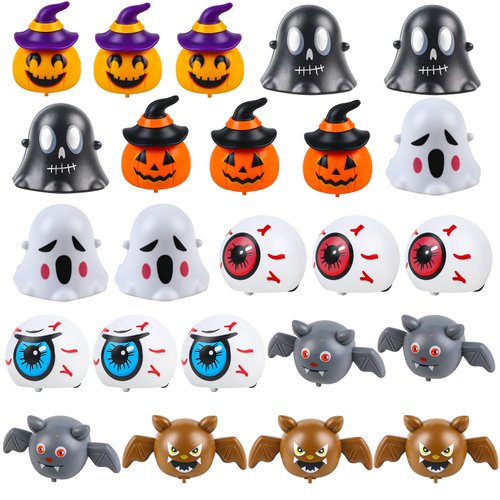 KIMOBER 24Pcs Halloween Pull Back Cars,Assorted Mini Friction Powered Vehicle for Kids Halloween Party Favors Trick or Treat Goodie Gifts Bag Fillers