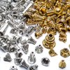 Bead Caps, 100g Flower Bead Caps Metal Alloy Bead Ends Caps Assorted Cones Bead Caps for Bracelet Necklace Jewelry Making Crafts DIY, 5-16mm