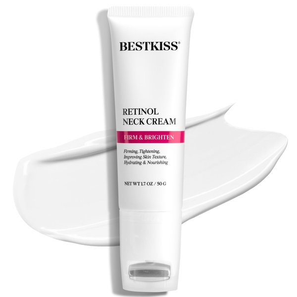 Retinol Neck Cream for Tightening and Firming: Anti Aging Reduce Neck Lines Wrinkles Fine Lines with Roller for Face Neck Chest 50g