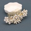 Ammei Headpiece Rose Gold Wedding Hair Comb With Pearls and Crystals Wedding Hair Accessories Bridal Headpiece Or For Parties (Gold)