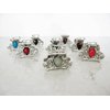 Generic Small mini metal jeweled antique style silver hair claw clip (Primary color: Red), 1 Count (Pack of 1)
