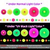 6Pcs UV Neon Hanging Paper Fans Flowers Glow Paper Fans Party Supplies and Decorations Glow in The Dark Blacklight Reactive Fluorescent Black Light Party Kit Neon Party for Birthday Wedding