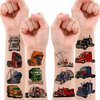 8 Sheets (96PCS) Semi Truck Temporary Tattoos Theme Birthday Party Decorations Supplies Favors Decor Stickers For Kids Boys Girls Gifts Classroom School Prizes Rewards