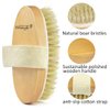 TEMEAYE Dry Brushing Body Brush, Body Skin Exfoliator Scrubber, for Skin Dry Brushing Massage, Lymphatic Drainage & Blood Circulation Improvement, Medium Strength (Boar Bristle and Wooden Handle)