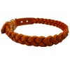 Genuine Leather Braided Dog Collar 14.5"- 17" Neck, 3/4" Wide, Orange