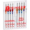 SINGER 04800 Universal Regular Point and Ball Point Sewing Machine Needle, Assorted Sizes, 8-Count