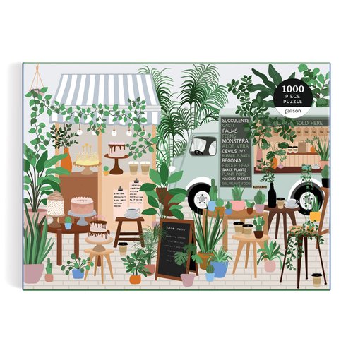 Galison Plant Cafe 1000 Piece Puzzle from Galison - 1000 Piece Botanical Puzzle for Adults, Wonderful Illustrations from Frankie Penwill, Thick and Sturdy Pieces, Great Gift Idea